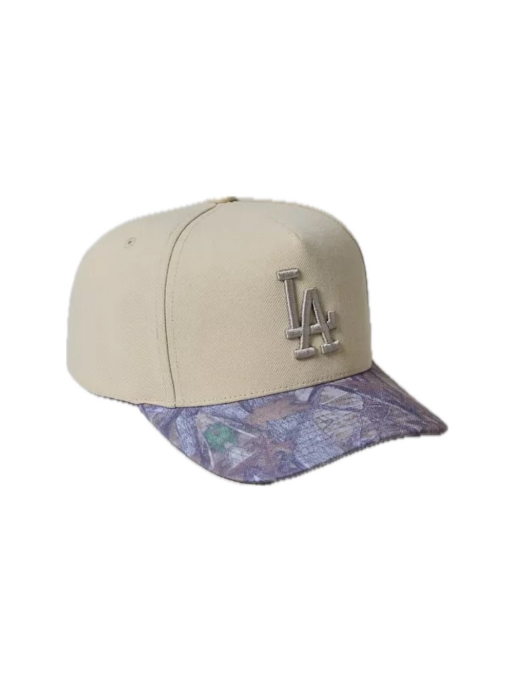 Dodgers LA Urban Outfitters Logo Cream Baseball Cap with Camouflage Brim